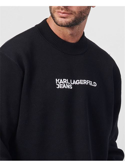 Maglione girocollo Karl Lagerfeld con logo frontale KARL LAGERFELD | 241D2000J101